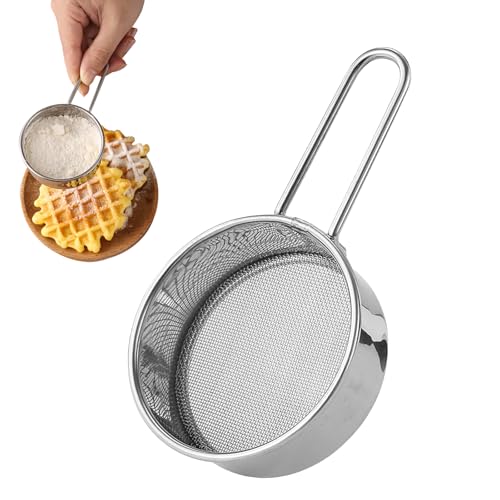 裏ごし器 粉ふるい ミニ こし器 細かい 頑丈 持ち手付き 防錆 304ステンレス鋼 お菓子/小麦粉/パン粉/穀物/抹茶粉製菓用 キッチン用品