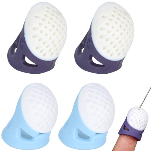 指ぬき 指ぬきガード 指プロテクター 4個セット 指先保護 装着が簡単 手縫い 編み物 刺繍 革縫い 保護のための溝デザイン 再利用可能 裁縫道