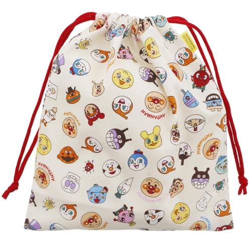 伊藤産業 巾着 アンパンマン オールスター お着替え巾着 約29×25cm 日本製 アイボリー ANC-1001