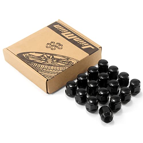 JiiinMiiin ホイールナット M12×P1.25 ショートナット 19HEX テーパ一座 軽自動車に対応 スチルナット ブラック 16個