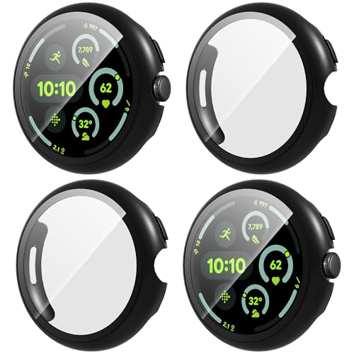 Suoman for Google Pixel Watch 3 45mm保護ケース4個ハードPC製グーグルピクセルウォッチ 3 45mm保護カバ