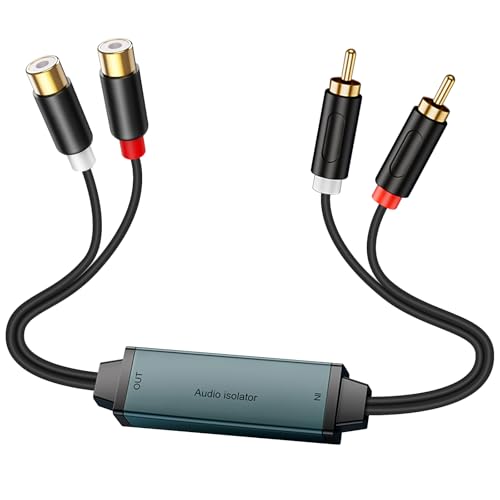 Duttek rca グランド ループ アイソレータ、RCA ステレオ 2 チャネル ノイズ アイソレータ、グランド ループ ブンブン ノイズ除