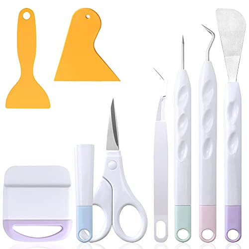 ビニール用除草ツール、FineGood 8個 除草ツールセット ベーシッククラフト除去キット はさみ スクレー..