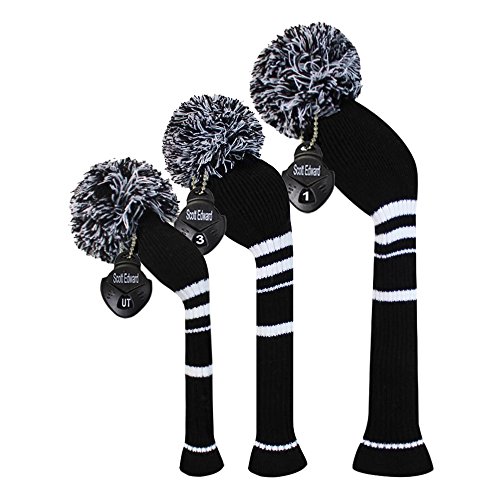 ゴルフ ヘッドカバー ニット セット 3枚セットセット、ゴルフクラブドライバーウッド(460 cc)*1フェアウェイウッド* 1とハイブリッドフ