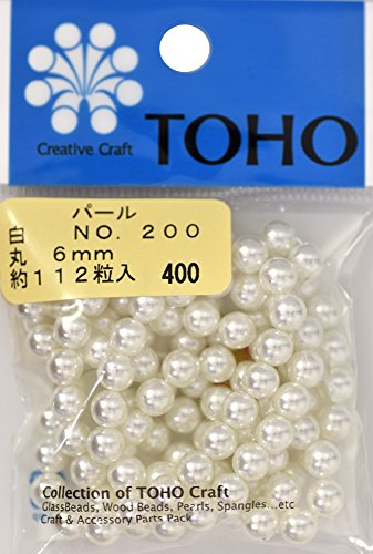 TOHO 丸型パール 外径約6mm 白 約112ヶ入り No.200