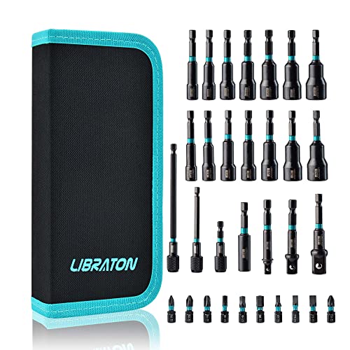 Rakuten - Libraton インパクトソケットセット 31本組 電動ドリルドライバーソケットビット 1/4 インパクトソケットアダプター インパクトビット