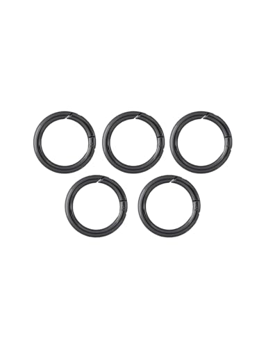 Marcea 丸型 カラビナ キーホルダー キーリング 5個セット軽量 収納 固定しやすく 外しやすい ワンタッチ オシャレ ブラック 内径 2