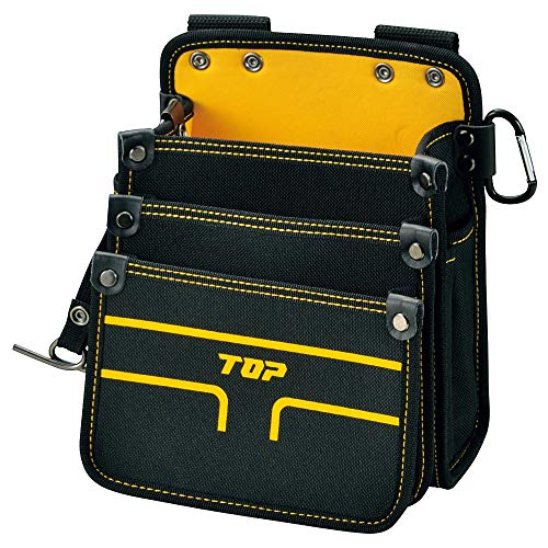 トップ工業 TOP 電工用腰袋3段タイプ 中 斜め差し機能 テープホルダー付 カラビナ...