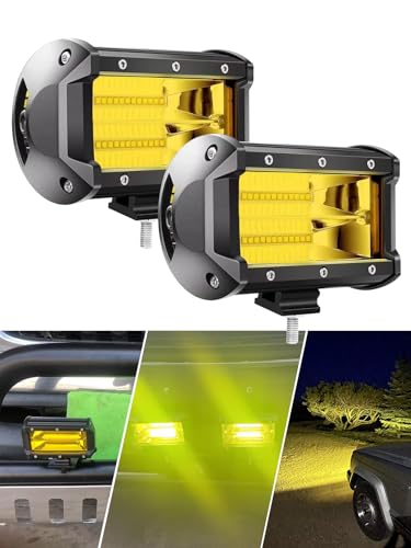 Chelhead 5インチ LED作業灯 72W イエロー 12-24V兼用 バイク/トラック/重機用 フォグランプ/前照灯/デッキライト/集魚