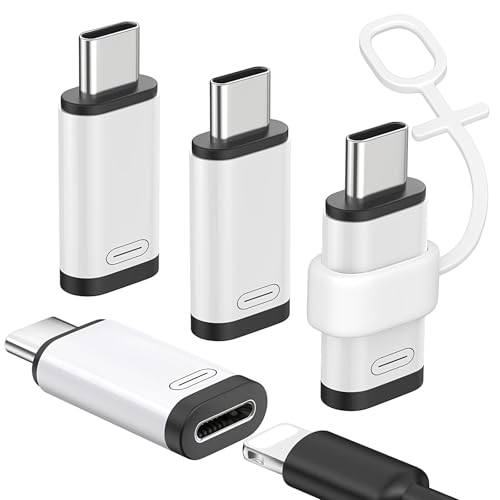 MoKo 36WPD充電対応 ライトニングからType C変換用アダプタ 4枚セット紛失防止シリコンストラップ付き 480Mbpsデータ転送 ラ