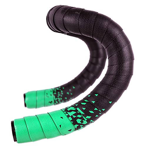 自転車 バーテープ ドロップハンドルバーテープ ロードバイク エンドプラグ付き EVA+PU製 左右セット ..