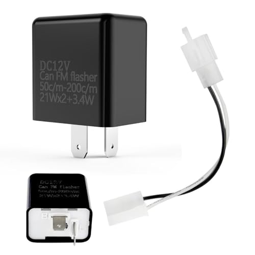 YIXINLYMY バイク ウインカーリレー 2ピン 12V フリッカー速度調整 リレーとハーネス1セット