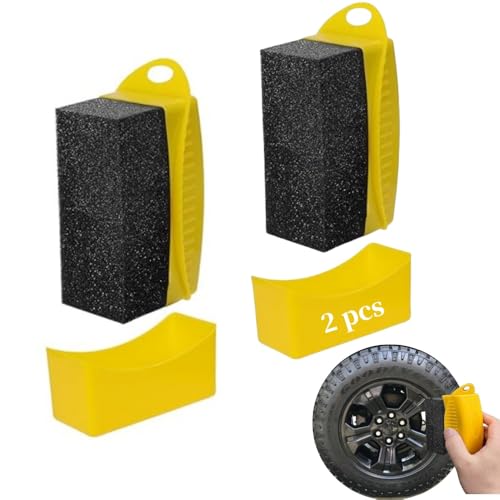 タイヤシャインアプリケーター、再利用可能なタイヤドレッシングアプリケーターパッド 人間工学に基づ..