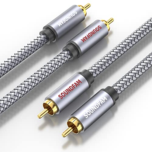 RCAケーブル 2 オス-2オス 1M，SOUNDFAM RCAオーディオステレオサブウーファーケーブル（赤/白） ホームシアター HDTV ア