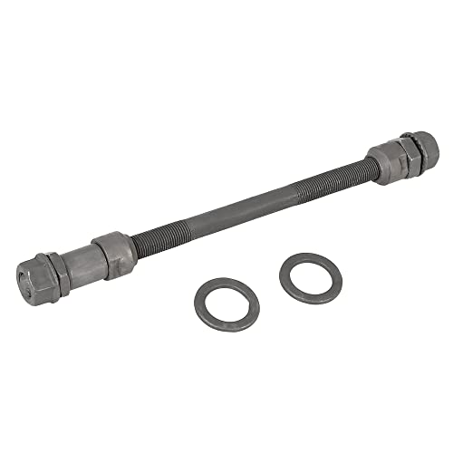 パッケージ個数:1・1個自転車リアハブ車軸・サイズ:直径は9.5 mm、ハブ間隔のサイズは110 mmです。・機能 - この自転車のリアハブアクスルは、金属材料、精密機械加工、高強度、耐久性、長寿命で作られています。・クイック取り付け - 壊れた自転車の後車軸の取り付けと交換が簡単で、特別な工具は必要ありません。・注意：購入前に、この製品があなたの自転車に適していることを確認してください。特徴： この自転車のリアハブアクスルは、金属材料、精密機械加工、高強度、耐久性、長寿命で作られています。 ねじエンドナット付きアクスル設計により、フリーホイールへの取り付けが簡単です。 仕様 : 素材: 金属 カラー：ブラック ディスク直径: 16.9 mm ディスク外側距離: 25.1 mm ハブ間隔: 110 mm 車軸ねじ径: M10 x 1.0 全長: 180 mm 寸法: 180x9.5 mmL*D パッケージ内容: 1個 バイクリアソリッドアクスル 2ディスクのアクセサリー付き 注意: 手作業による測定のため、1〜5 mmの誤差はご容赦ください。