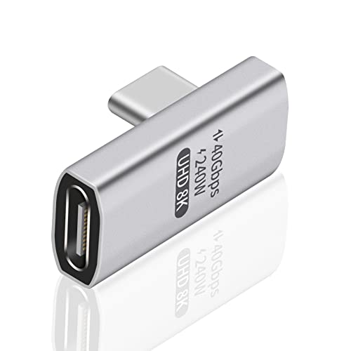 Duttek USB C変換アダプタ l字 USB-C 変換 アダプタ、240W PD急速充電40Gbps Thunderbolt サポート8K