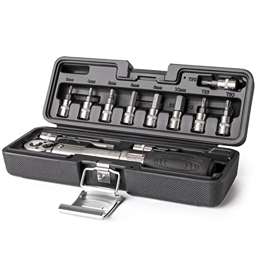 CYCLISTS 自転車 トルクレンチセット 差込角6.35mm 2〜24N・m ロック機能 ラチェット式 プリセット型 ビット11個付 ロード