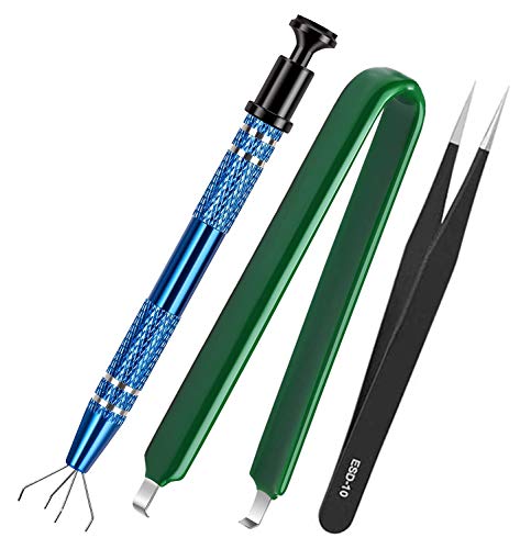 Youmile 4爪ピックアップツール小部品用ステンレス鋼ICチッププーラーICチップ、電子部品、ナット、帯..