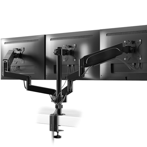 ACCURTEK PC モニターアーム 3画面 17-27インチ 耐荷重各7kg スプリング式 ディスプレイスタンド トリプル 液晶ディスプレイ