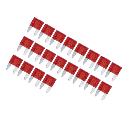 VekAuto 20個入りのブレードスタイルヒューズ 車用ミニヒューズ 10A 赤色のプラスチックメタル製