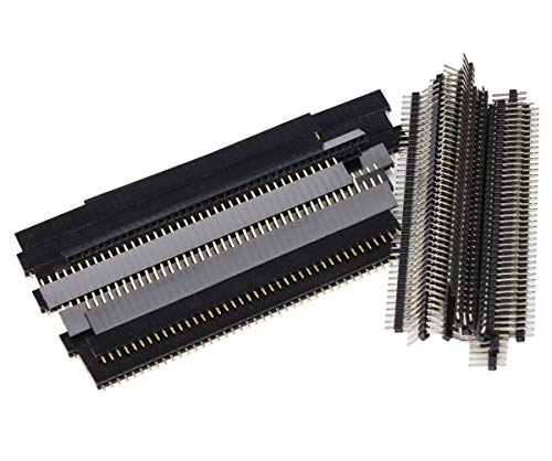 KKHMF 40個 ストレート ピンヘッダー ストリップ ピンソケット 40ピン 単列 2.54mmピッチ メスピン オ..