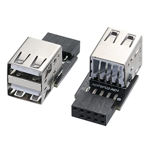 MZHOU 9ピン USB 2.0 メスピン デュアル 2 ポート USB マザーボード ヘッダーアダプター - PC用デュアルレイヤータイプ