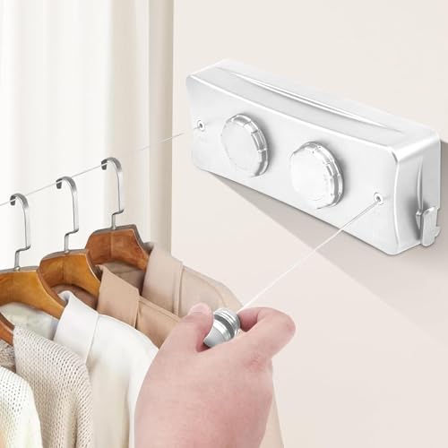 室内物干し 物干しワイヤー 全長5.1M 室内物干しワイヤー ダブルワイヤー 物干しロープ 洗濯 ワイヤー 洗濯物干し ワイヤー 室内外両用 耐