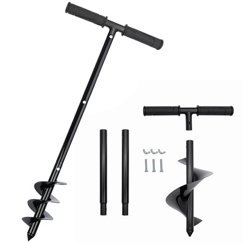 NODIBRO 穴掘りドリル 手動式 直径10cm アースオーガ 35~85cm 高さ調節可能 アースドリル 滑り止めハン..