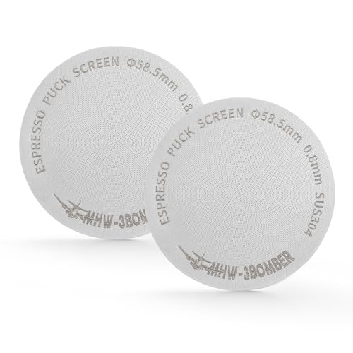 MHW-3BOMBER 2個 58.5mm コーヒーフィルタースクリーン 厚さ0.8mmろ過精細 再利用可能 ポルタフィルタ..