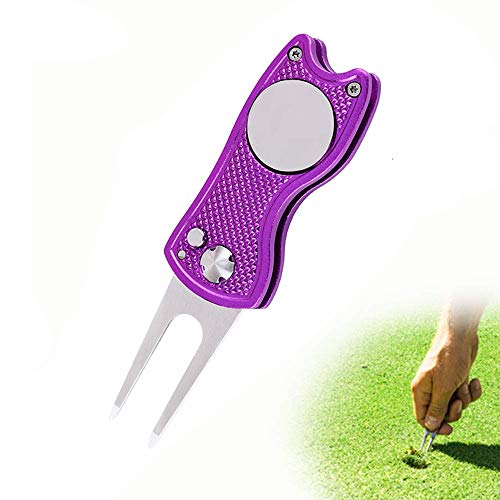 YFFSFDC ゴルフフォーク 折りたたみ式 ゴルフ フォーク 修理 フォーク 持ち運び便利 亜鉛合金 ゴルフ ..