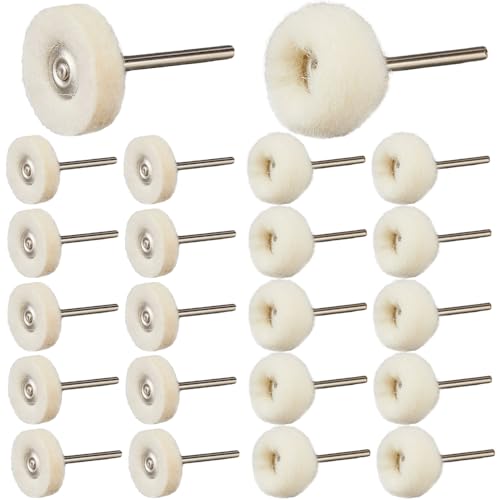 フェルトバフ 2種類 30個セット 2.35mm軸 ホイール型 リューター 羊毛フェルトバフ ウールフェルト磨き..