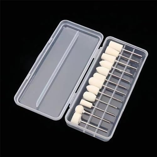 12個セット12種類 羊毛フェルトバフ 研磨ヘッド 研磨フェルト 2.35mm軸 柔らかい 鏡面研磨 金属磨き 円..