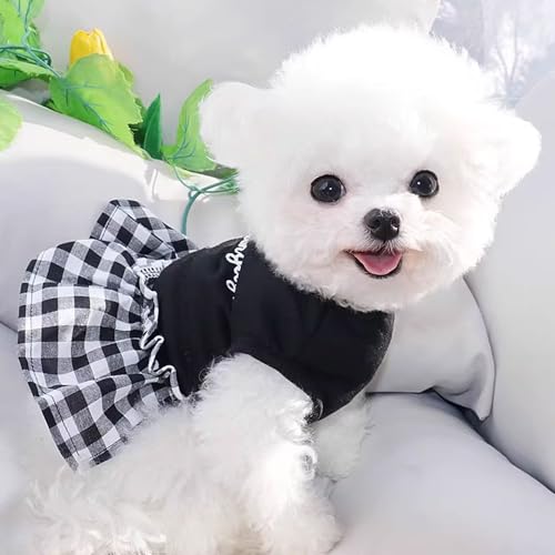 犬 服 ペット服 ドレス ペット服 猫 犬服 チェック柄 リボン ノースリーブ 春 夏 秋 犬服 プリンセス レース ドレス スカート かわいい