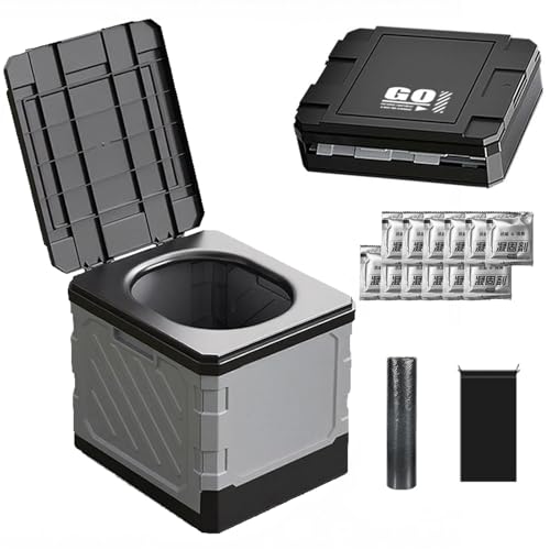 SRELIRLY簡易トイレ 防災グッズ 防災士が監修災害用 多用途トイレ（椅子/踏み台/ゴミ箱） 折りたたみ式..