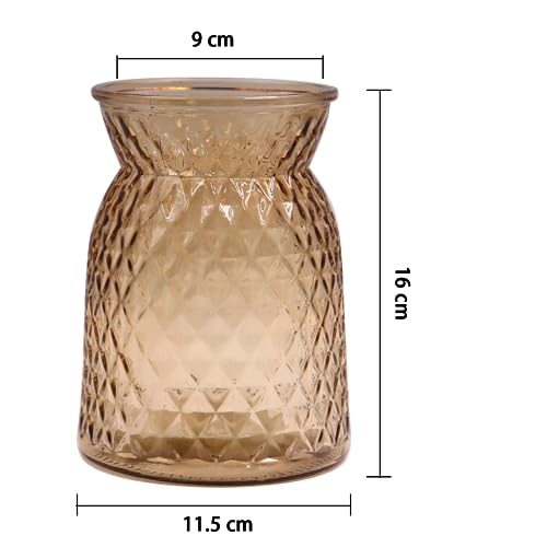 OFFIDIX 花瓶 ガラス 透明 北欧風 おしゃれ シンプル 大口径 花器 フラワーベース 水耕栽培 ガラスベース リボン付き インテリア （ 2