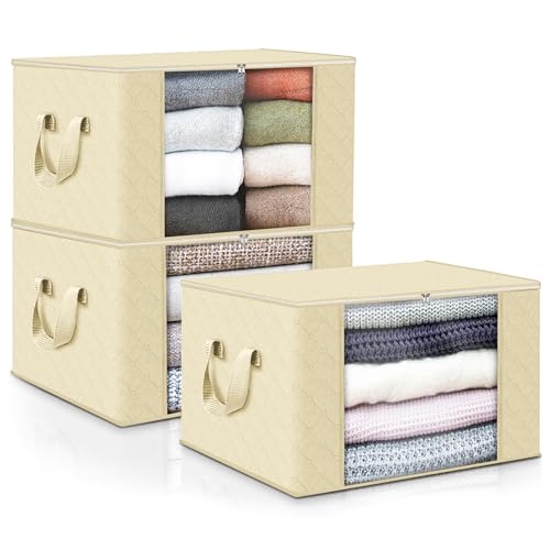 衣類収納ケース 収納ボックス 異臭なし 通気性の良い 衣類 小物 省スペース 押し入れ 不織布 イエロー 3個セット Sサイズ