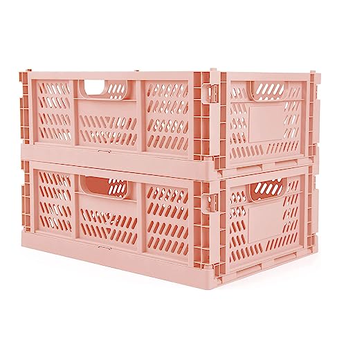 おりたたみコンテナ 18L 収納ボックス 2個セット 折り畳み式 取っ手付き 積み重ね コンテナ 収納ケース 卓上 カゴ オリコン 組み立て簡単