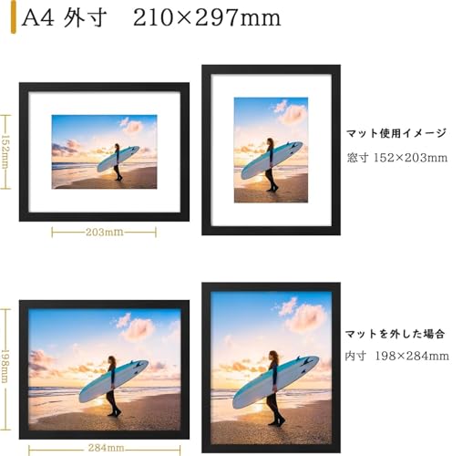 Raoendis a4 �۱� 2�祻�å� �ɳݤ� �ե��ȥե졼�� ���̳۱� �ݥ������ե졼�� ���֤������֤���ǽ �֥�å� ������29.7x21