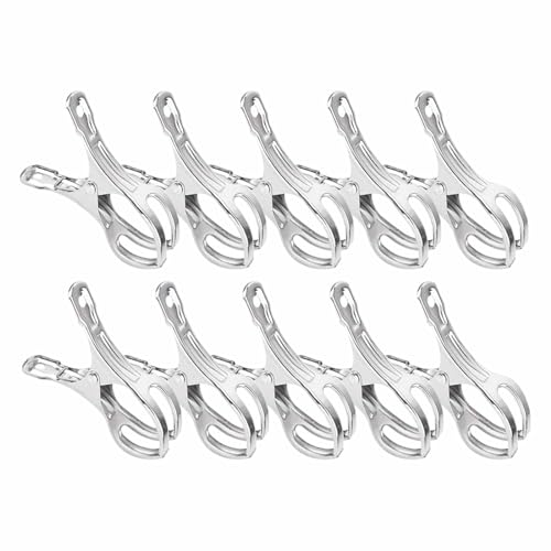 M/free/1・Color:M・セット内容：洗濯バサミ10個セット、サイズ：約8.5cmx4.6cm、最大開口部：約5.5cm。（寸法は人工測定で誤差がある場合がありますのでご了承ください。）・素材：良質のステンレス鋼材料を採用し、錆びに...