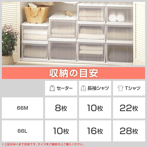 天馬 押入れにすっきり収まり、たっぷり収納できる衣装ケース 日本製 たっぷり収納ケース 66M 引き出し 収納ボックス カラー ホワイト 幅39 [3]