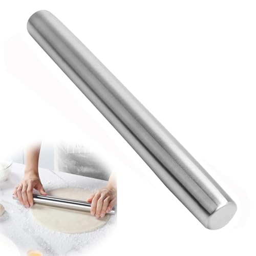 YJRUNFU 麺棒 めんぼう めん棒 ステンレス製 キッチン用品 パン作り道具 伸ばし棒 製菓道具 粘くないで洗浄しやすい 餃子 ピザ お菓子