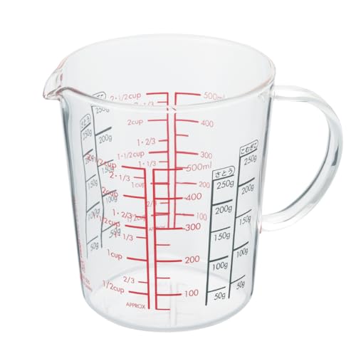 HARIOハリオ メジャーカップ ワイド 耐熱ガラス 取っ手付 マルチ 500ml 日本製 CMJW-500