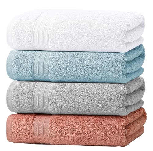 100% 綿 4枚 ホテルスタイル バスタオル セット タオル コットン 人気 安い ふわふわ の肌触り 吸水 4..
