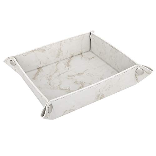 トレイ 小物トレー Luxspire PUレザー製 四角ボタン式 畳める 時計・鍵・小銭・アクセサリー収納 小物..