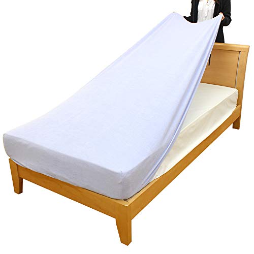 メリーナイト シーツ のびのびぴったり パイルシーツ ブルー セミダブル~ダブル共通サイズ マットレス..