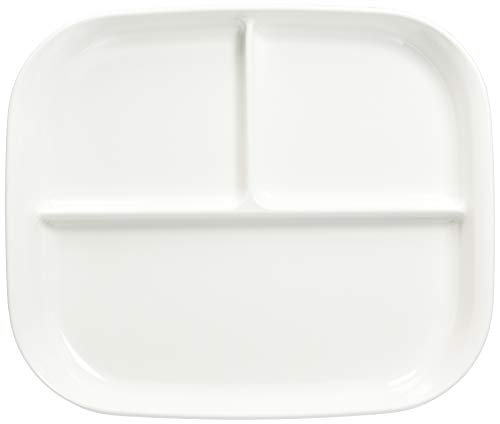 パール金属 食器 お皿 プレート 仕切付 スクエアプレート あつかいやすい ホワイト 日本製 K-6388