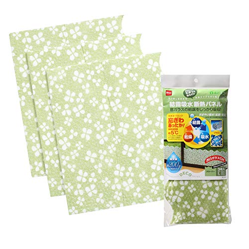 ニトムズ 結露 吸水 断熱パネル クローバー 窓ガラス のり残りしない 防寒 寒さ対策 幅30cmx高さ25cm 3枚入 E1064