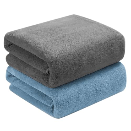 バスタオル 大判 80*160cm 2色2枚セット 吸水速乾 ふんわり 肌触り お風呂上がり耐久性 バス用品（ブル..