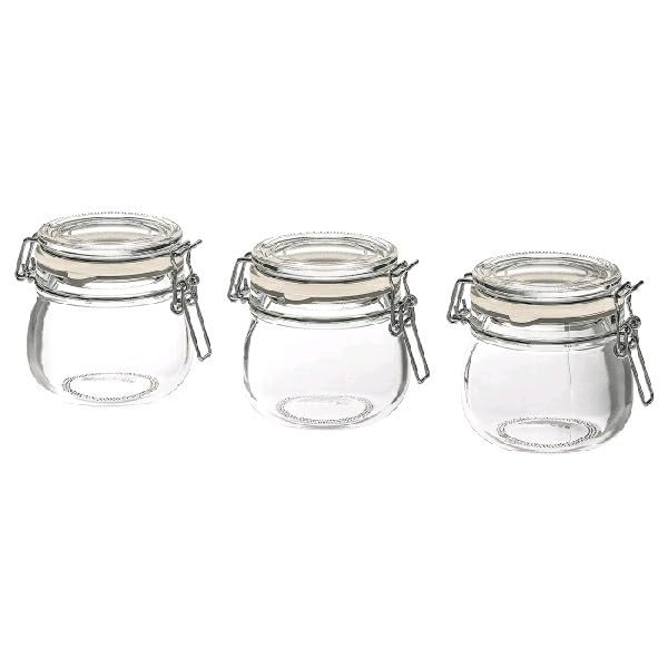 Other - IKEA イケア KORKEN　ふた付き容器　クリアガラス　3ピースセット　可愛らしい手のひらサイズ