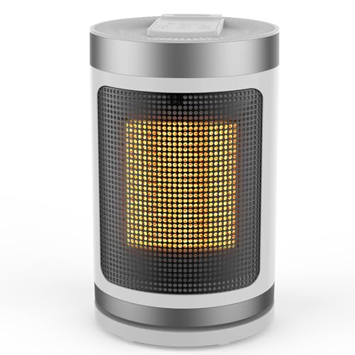 セラミックヒーター 小型 首振り 転倒自動オフ 3段階切替 暖房器具 ホワイト